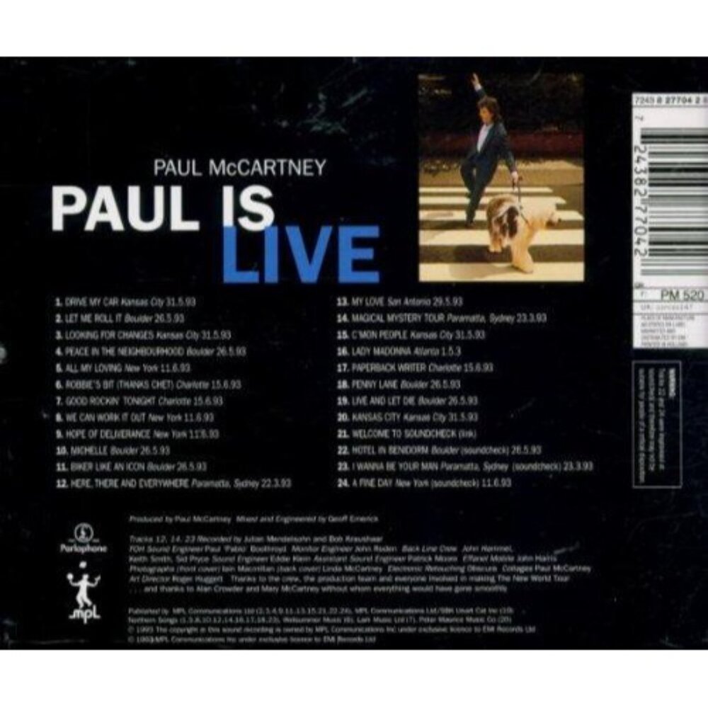 Paul Is Live [Audio CD] Paul McCartney  24 Recording - Picture 4 of 4